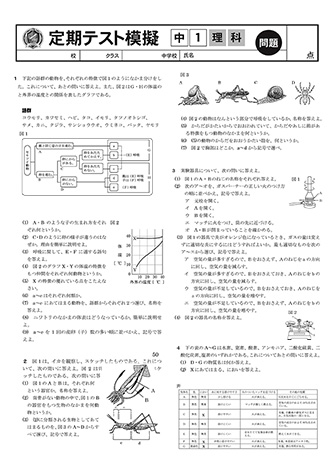 定期テスト模擬　出題範囲表