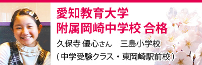 愛知教育大学附属岡崎中学校　合格