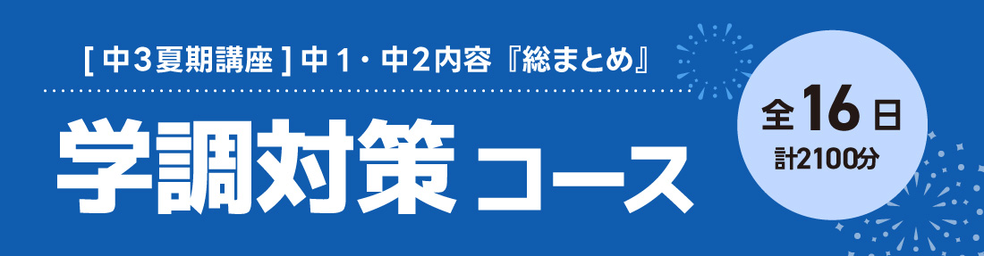 夏期講座 学調対策コース