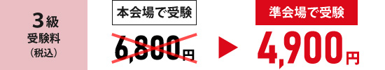 英検3級の受検料4900円