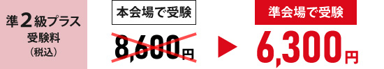 英検準2級プラスの受検料6300円