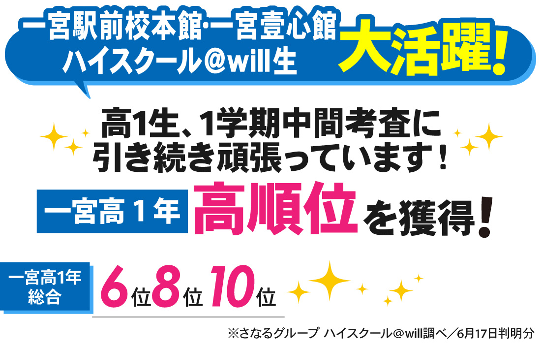 一宮駅前校_【高1】1学期実力考査結果