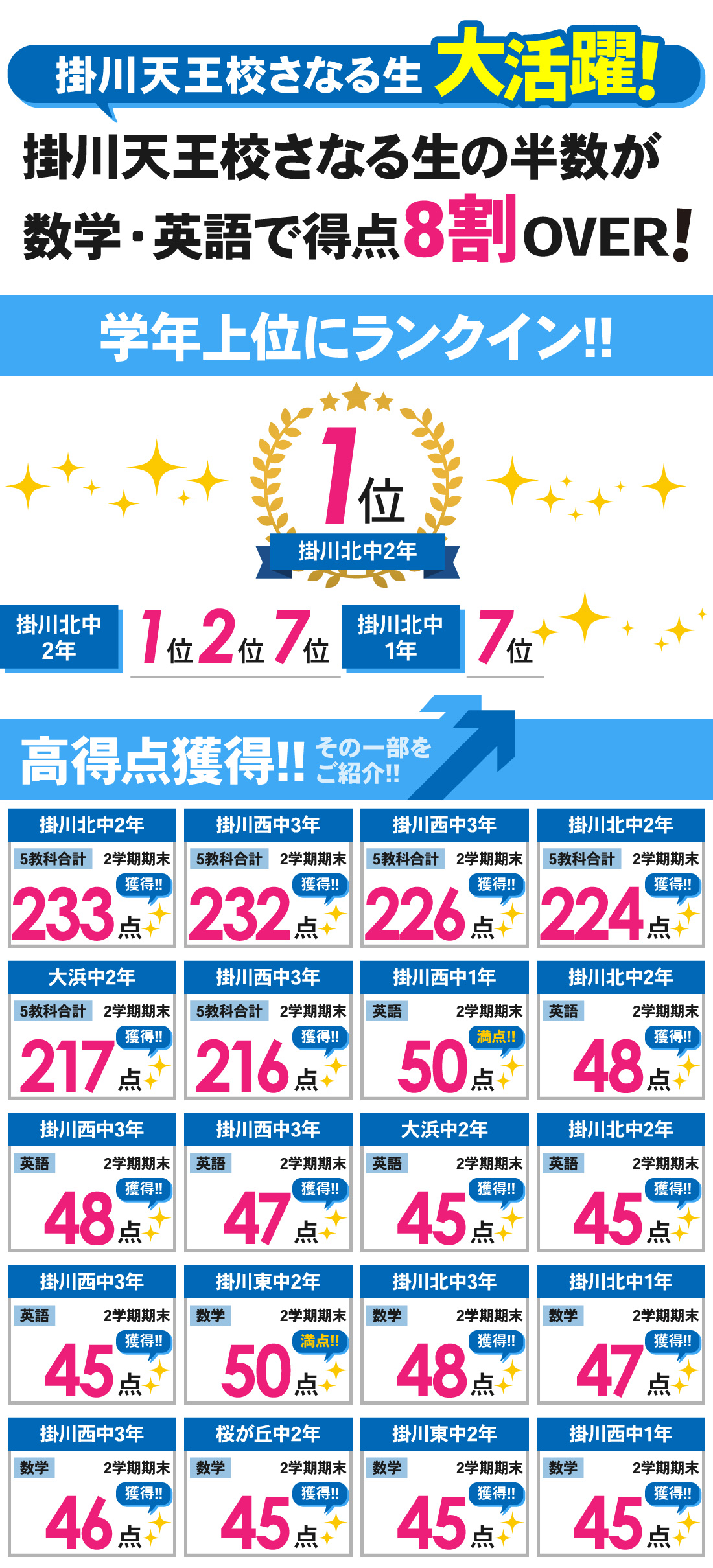 掛川天王校_中学生｜2学期期末テスト